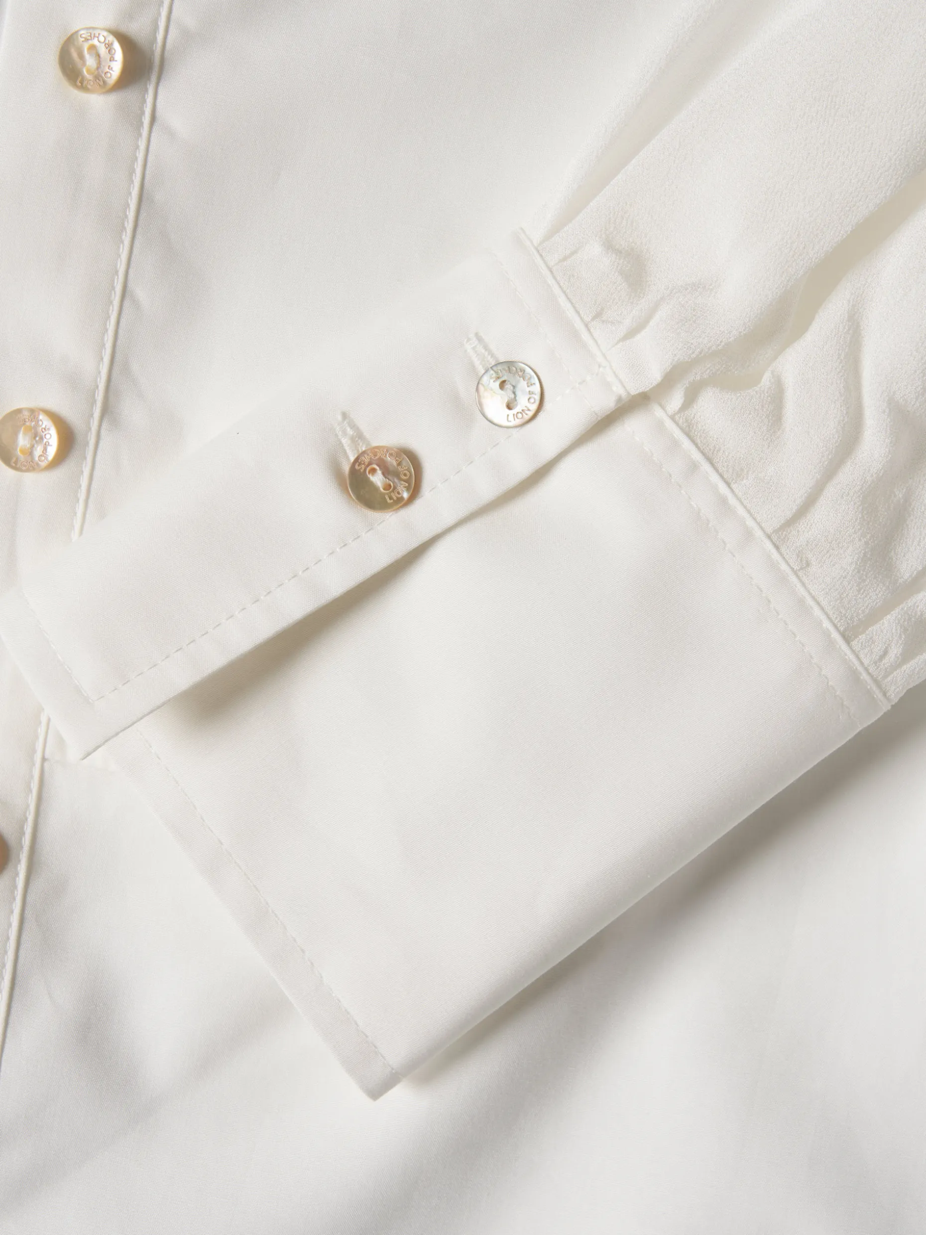 Camisa mangas transparentes em liocel e algodão