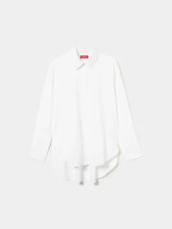 Camisa oversize assimétrica