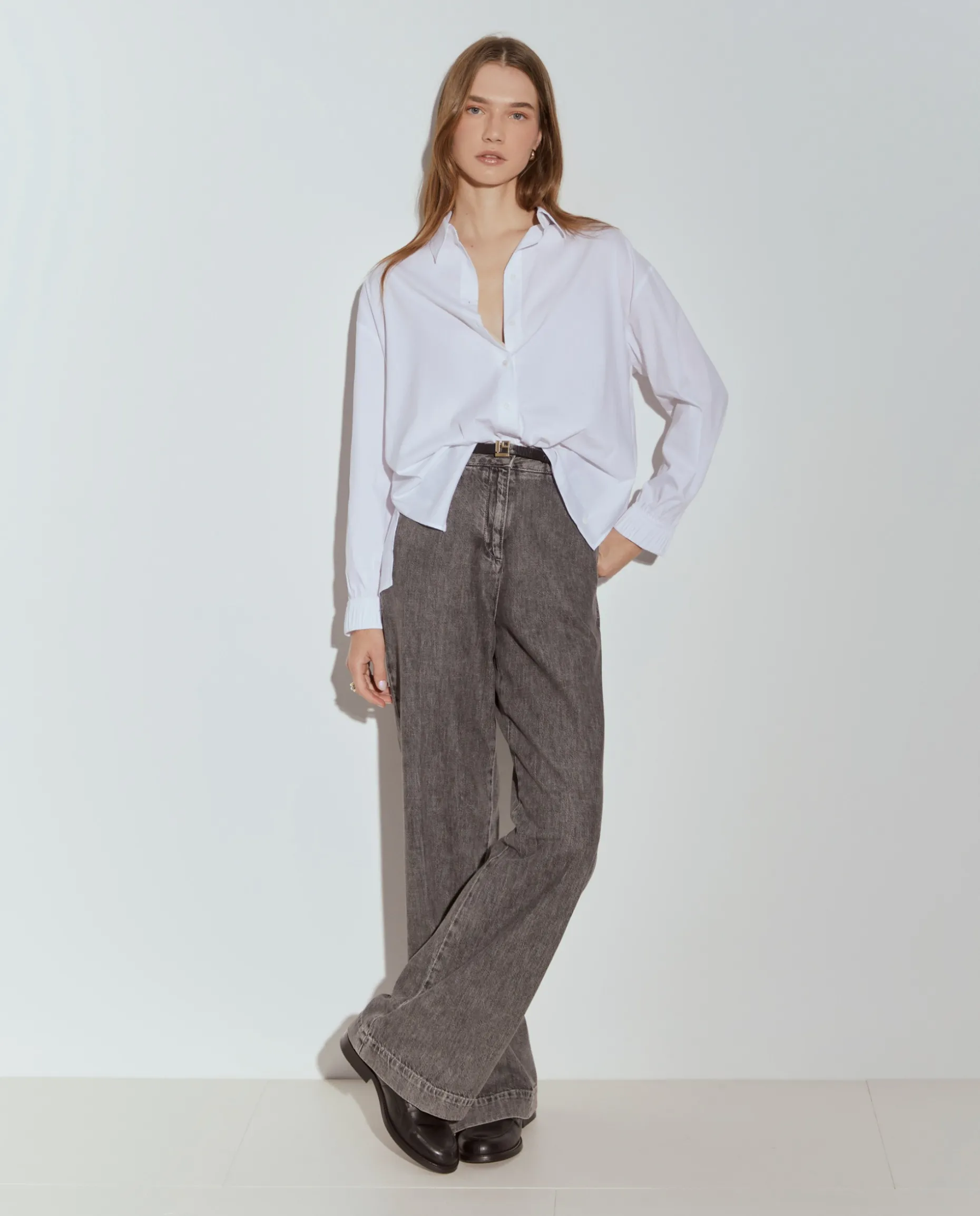 Camisa oversize em popeline