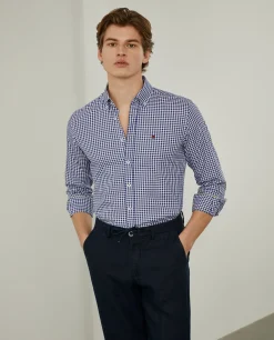 Camisa oxford aos quadrados slim fit