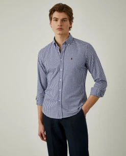 Camisa oxford aos quadrados slim fit