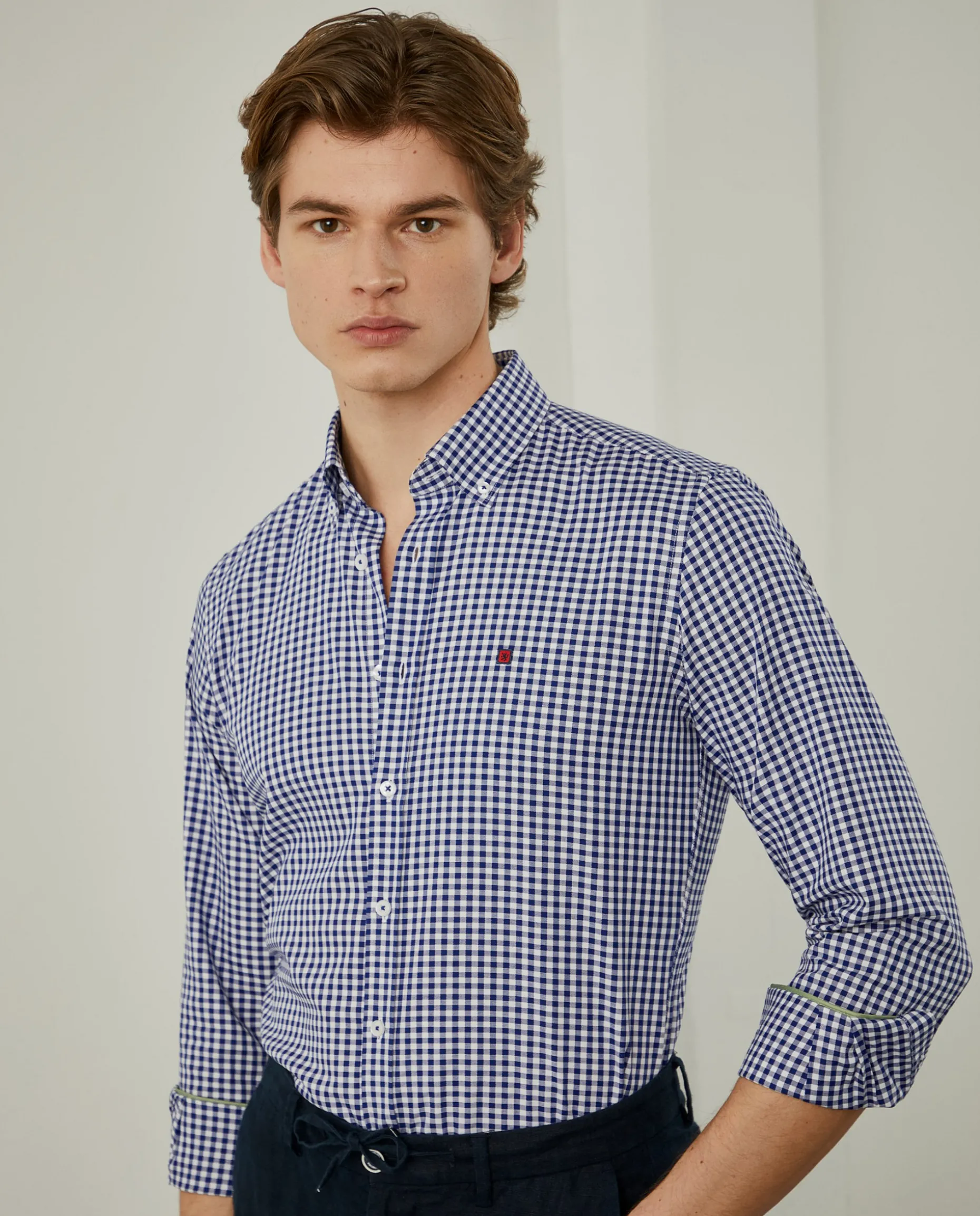 Camisa oxford aos quadrados slim fit