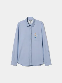 Camisa oxford com borboletas no bolso Lion x Killa