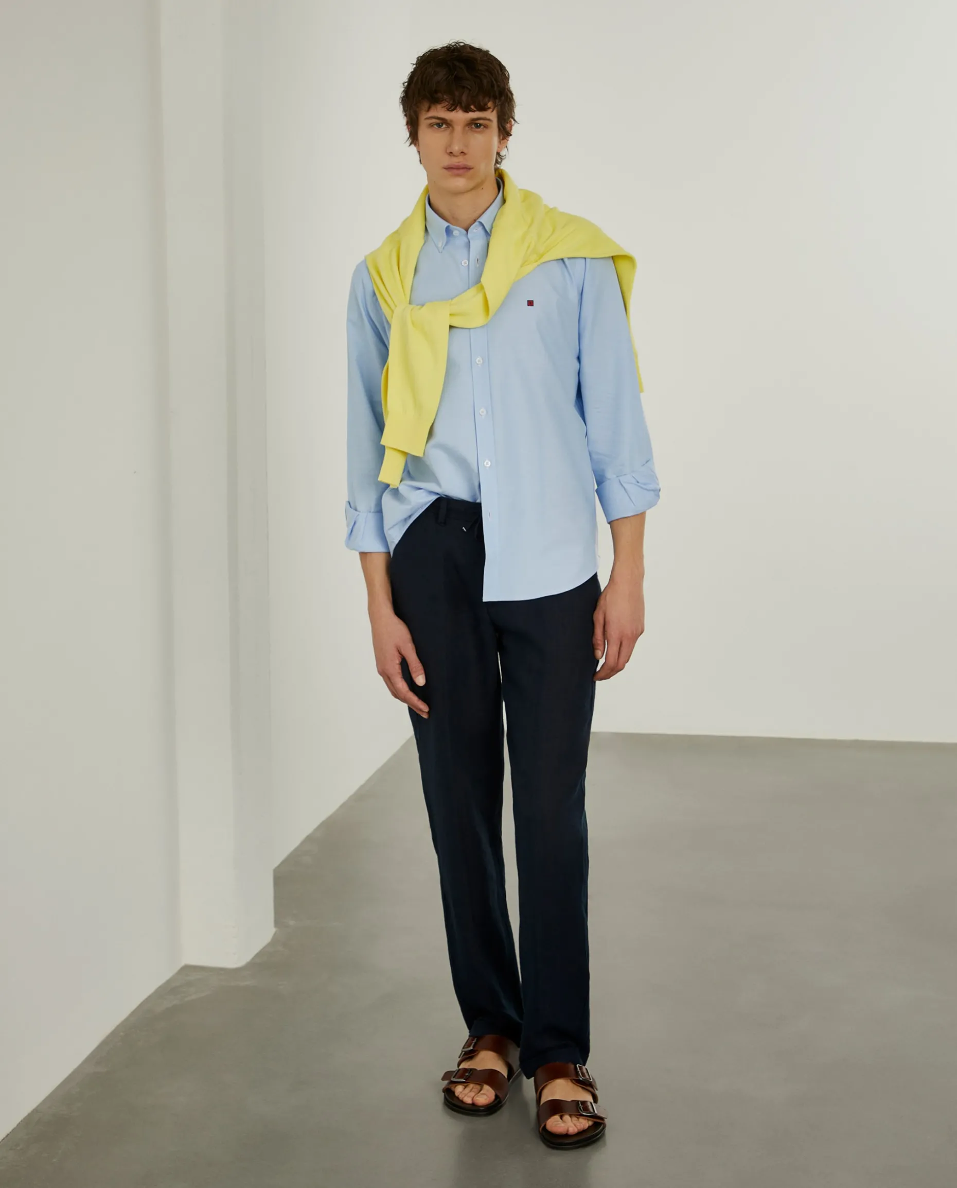 Camisa oxford lisa regular fit