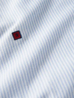 Camisa oxford regular fit com padrão de riscas