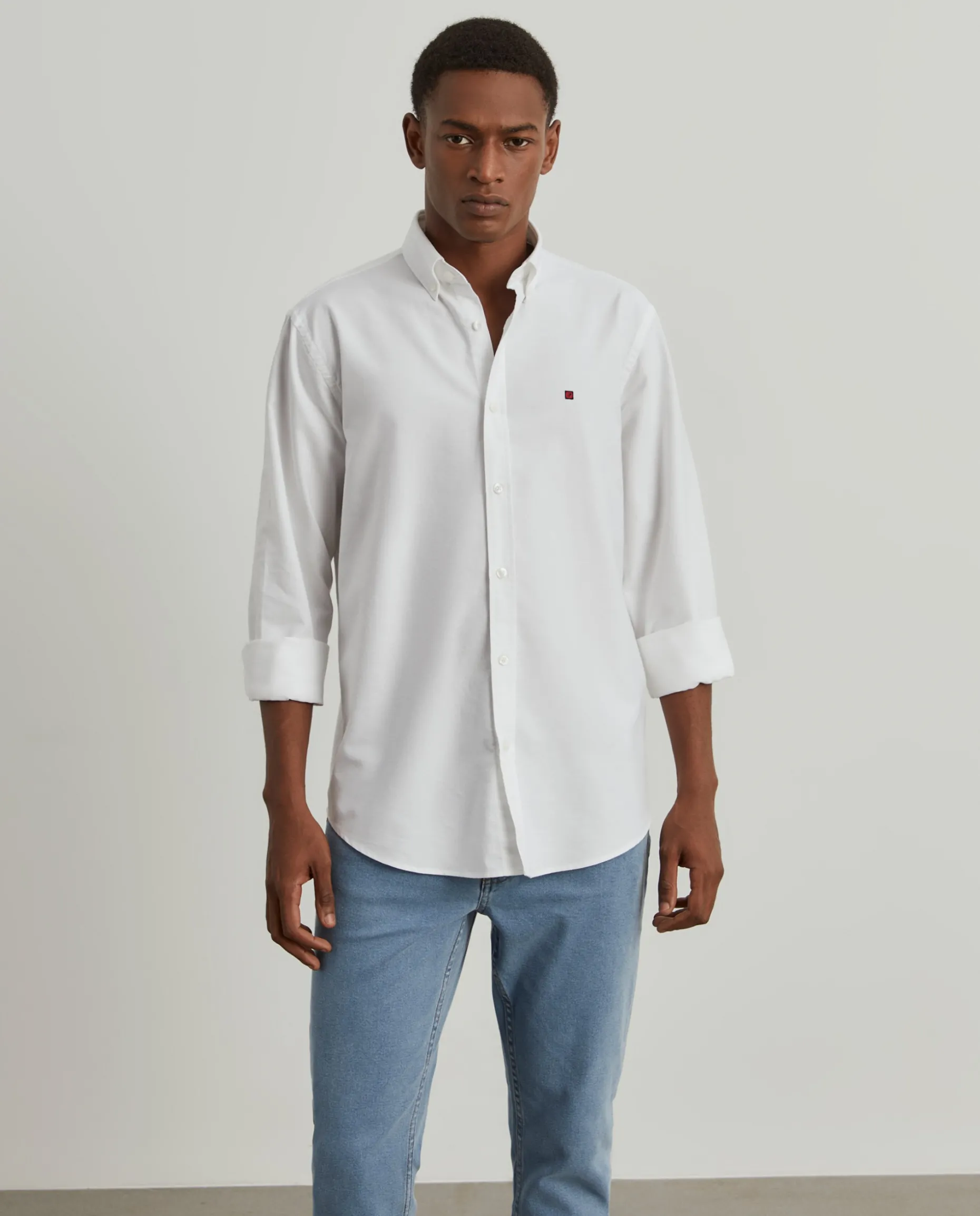 Camisa oxford regular fit de algodão