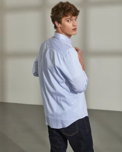 Camisa regular fit com padrão de riscas