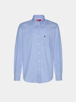 Camisa regular fit com padrão de riscas