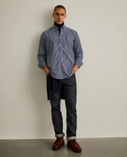 Camisa regular fit com padrão de xadrez