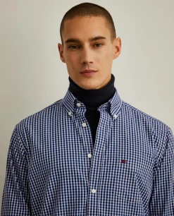 Camisa regular fit com padrão de xadrez