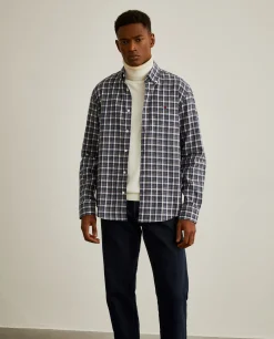 Camisa regular fit com padrão de xadrez