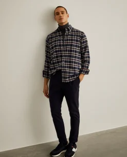 Camisa regular fit com padrão de xadrez