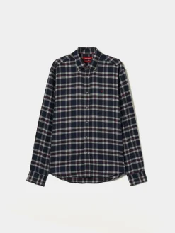 Camisa regular fit com padrão de xadrez