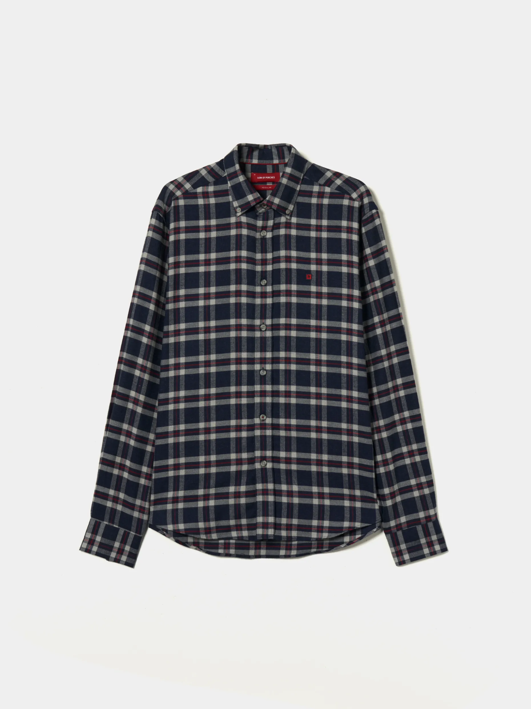 Camisa regular fit com padrão de xadrez