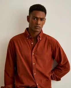 Camisa regular fit de bombazine