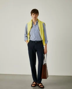 Camisa regular fit às riscas