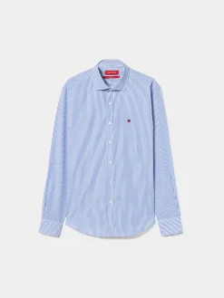 Camisa regular fit às riscas
