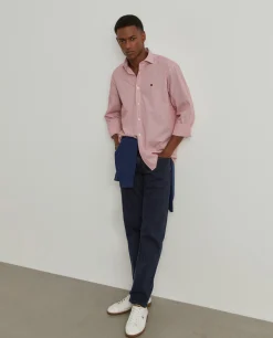 Camisa regular fit às riscas