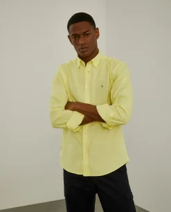 Camisa slim fit algodão garment dye