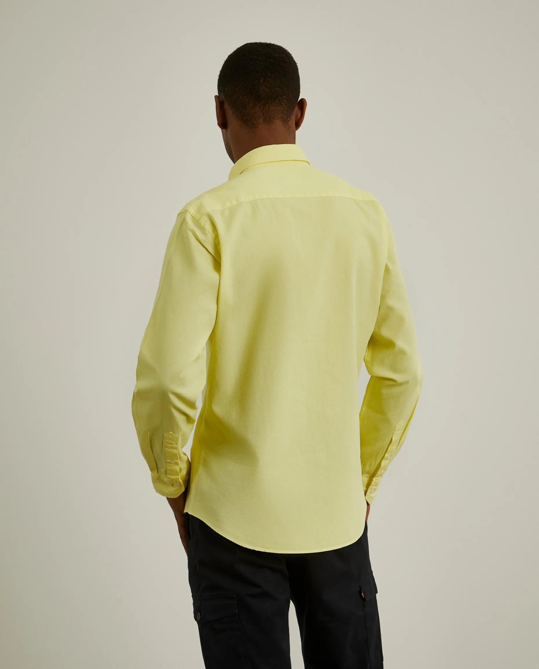 Camisa slim fit algodão garment dye