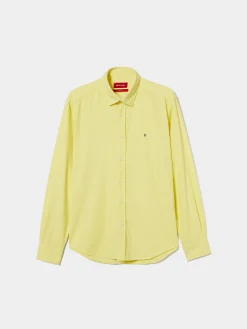 Camisa slim fit algodão garment dye