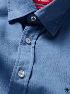 Camisa slim fit algodão garment dye