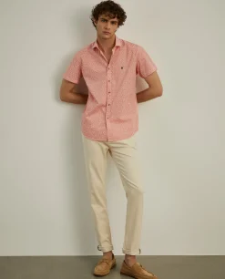 Camisa slim fit com flores