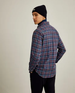 Camisa slim fit com padrão de xadrez