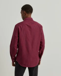 Camisa slim fit com padrão de quadrados