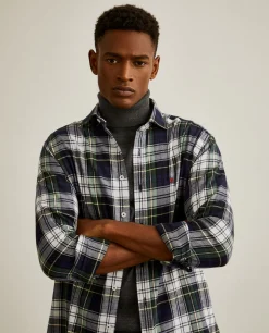 Camisa slim fit com padrão de xadrez