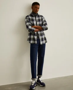 Camisa slim fit com padrão de xadrez