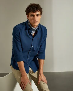 Camisa slim fit com textura