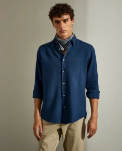 Camisa slim fit com textura