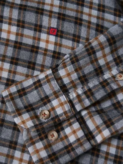 Camisa slim fit de algodão com padrão de xadrez