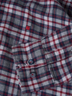 Camisa slim fit de algodão com padrão de xadrez