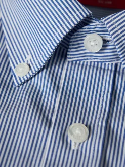 Camisa slim fit de algodão às riscas