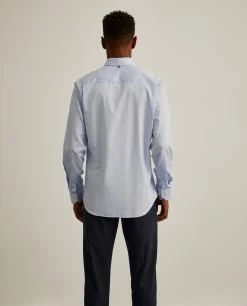 Camisa slim fit de algodão em cor lisa