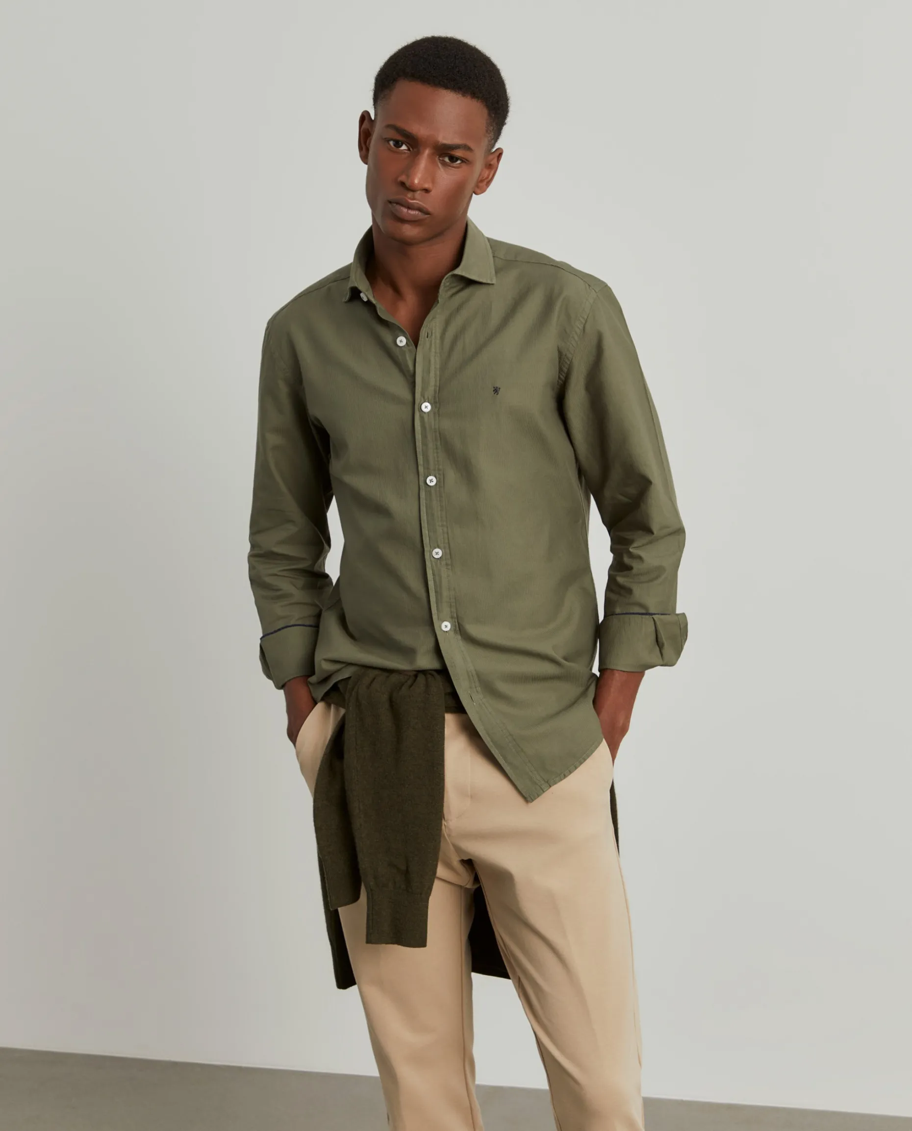 Camisa slim fit de algodão