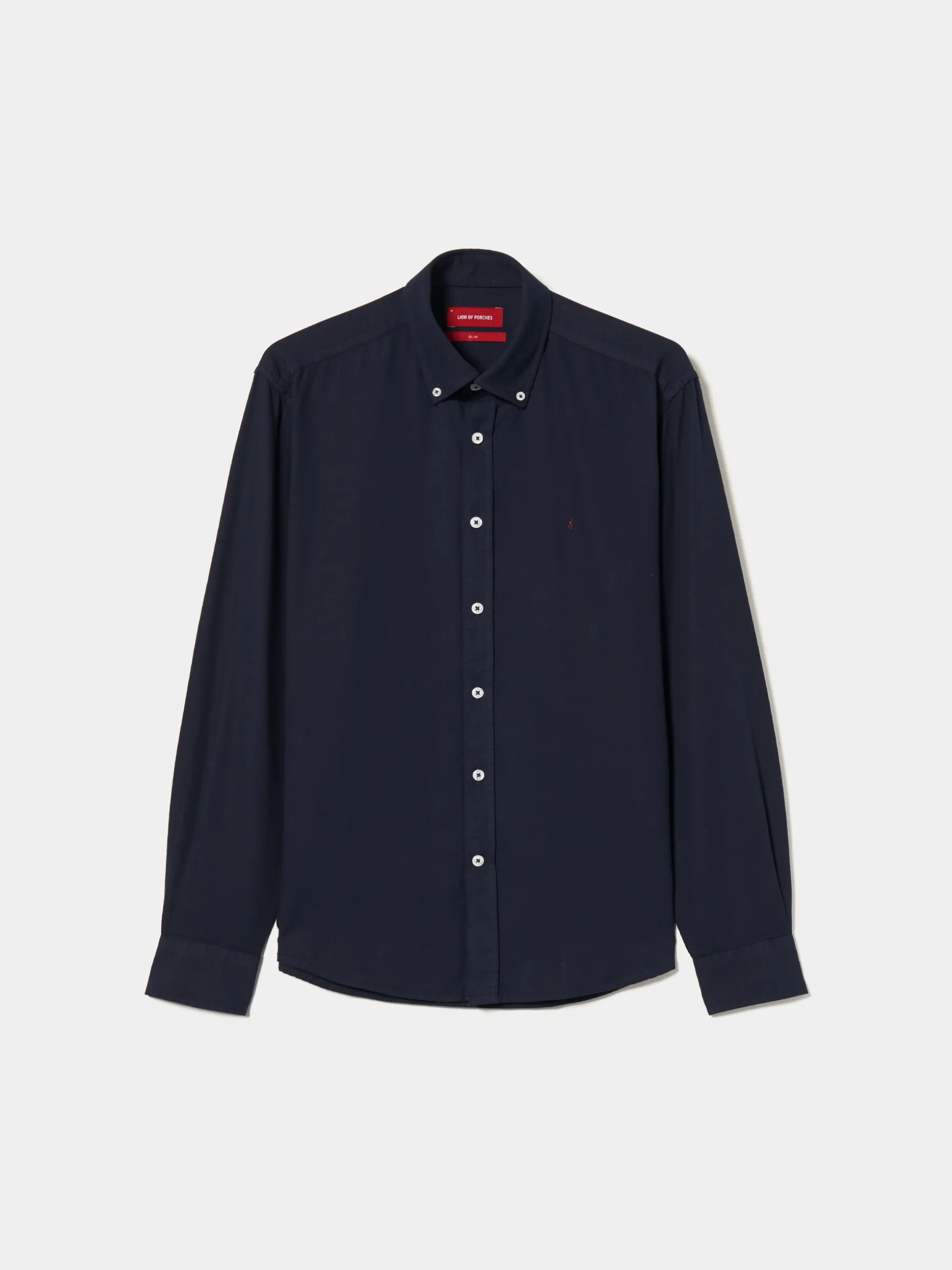 Camisa slim fit de algodão garment dye