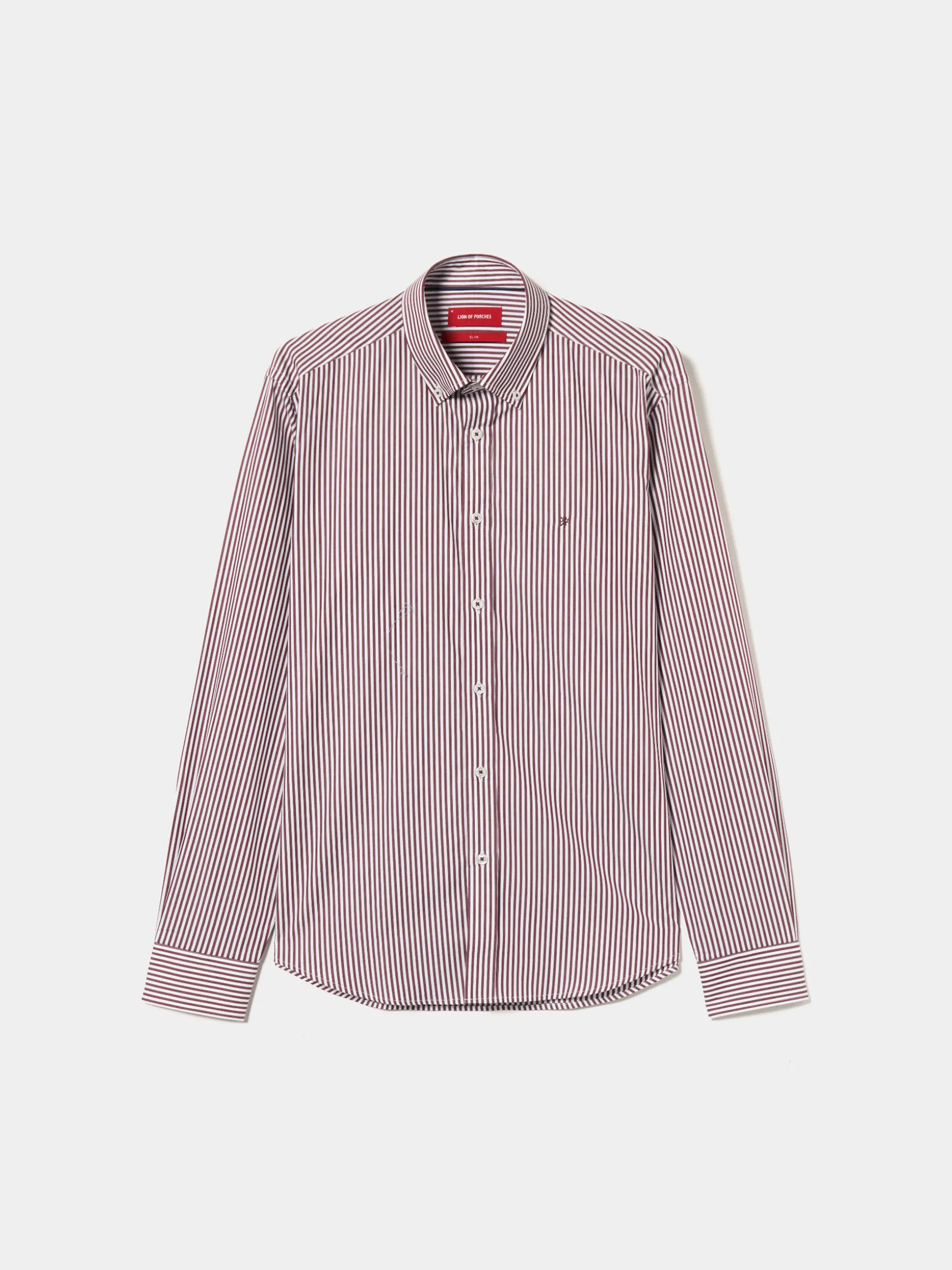 Camisa slim fit de algodão às riscas