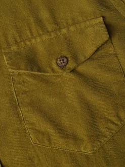 Camisa slim fit de bombazine em cor lisa