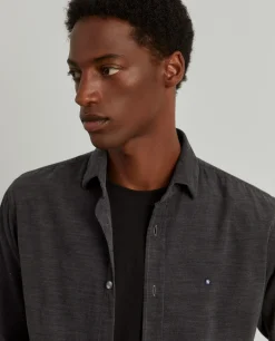 Camisa slim fit de bombazine