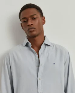 Camisa slim fit de bombazine