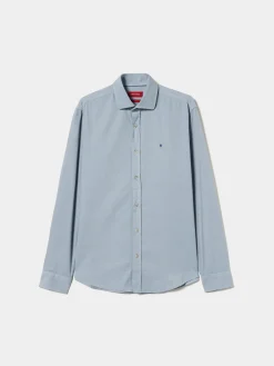 Camisa slim fit de bombazine