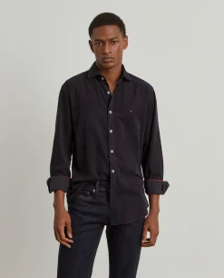 Camisa slim fit de bombazine