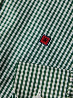 Camisa slim fit em algodão padrão quadrados