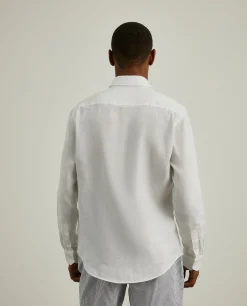 Camisa slim fit em linho garment dye