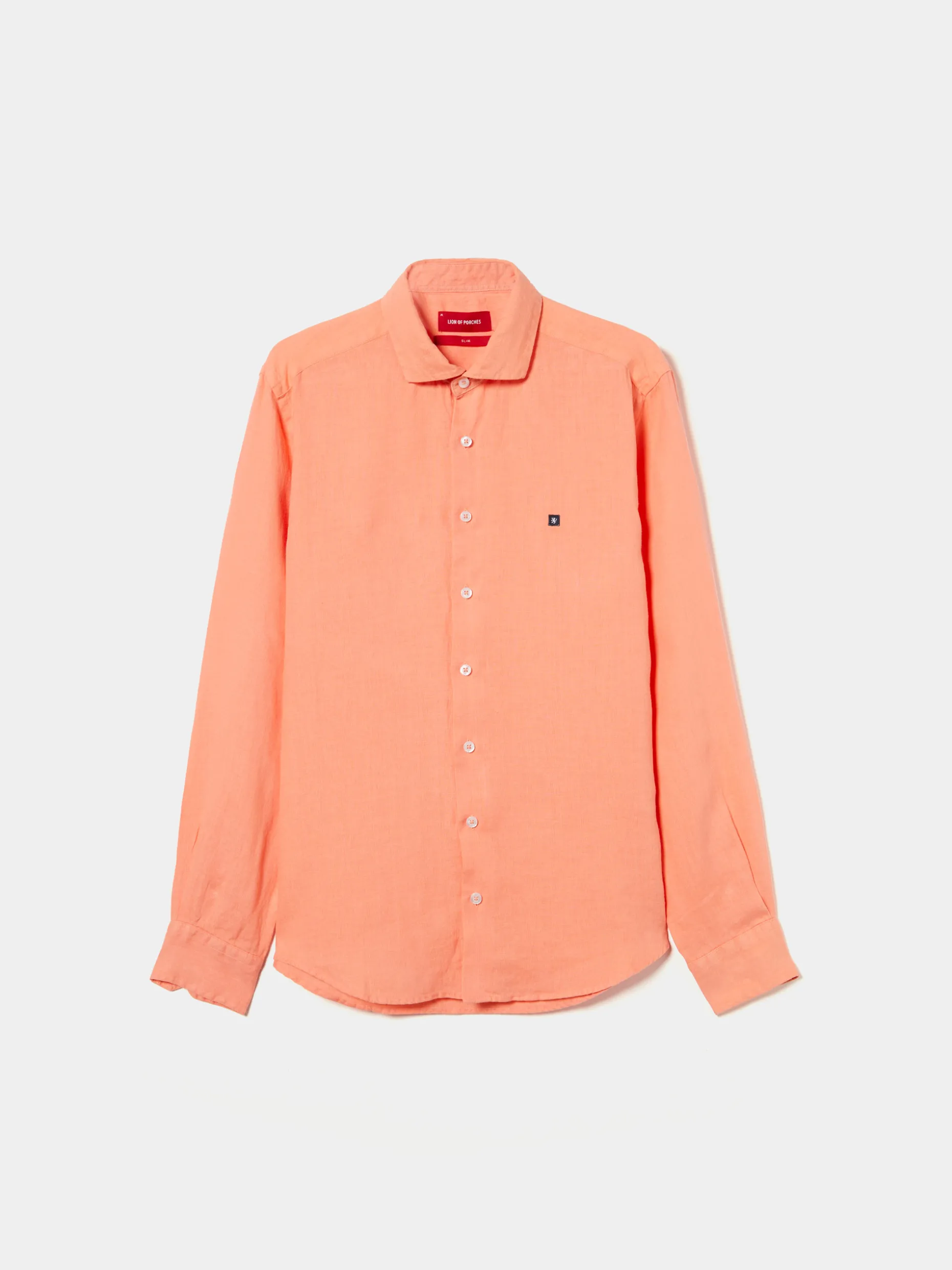 Camisa slim fit em linho garment dye