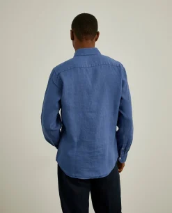 Camisa slim fit em linho garment dye