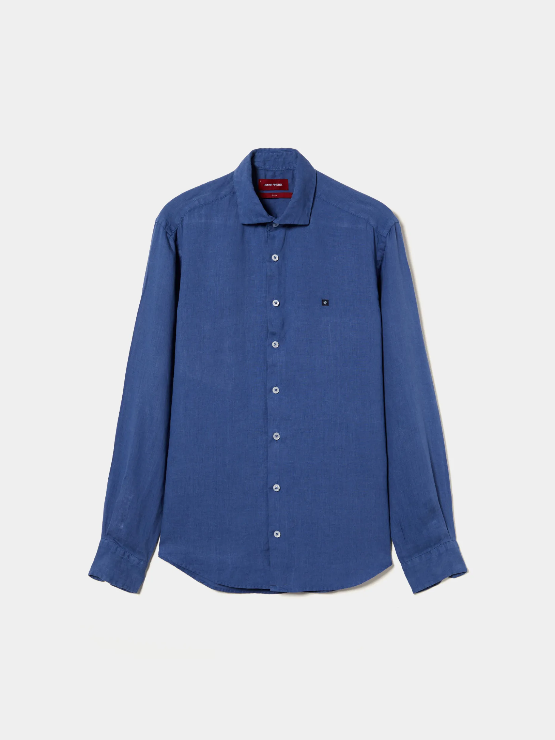 Camisa slim fit em linho garment dye